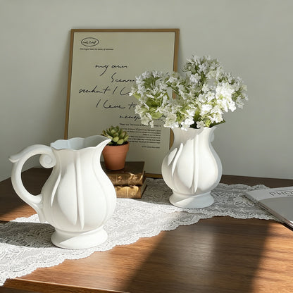 Artisan Frosted Pumpkin Pitcher Vase