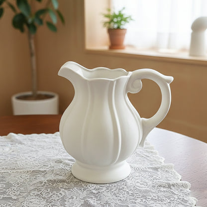 Artisan Frosted Pumpkin Pitcher Vase
