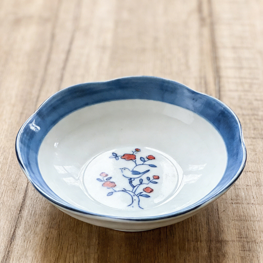 Hand-Painted Ceramic Shallow Bowl